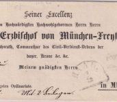 Bayern - Gars Postablage schw.-blauer L2 Bischofbrief (Vordruck !) 1867