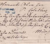 Bayern - Gars Postablage blauer L2 Bischofbrief (handschr.) n. München 1864