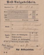 Bayern - Obing Postablage L2 Post-Aufgabeschein f. Postanweisung 1887