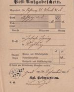 Bayern - Gars Postablage L2 Post-Aufgabeschein f. Postanweisung 1886
