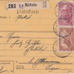 DR - 1,50+2,50 M. Freimarken Paketkarte Mühlhofen - Eltmann 11.7.21