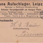 DR - 3 Pfg. Germania Drucksachenkarte (Fa. Aufschlager) Leipzig 13 - Pössneck