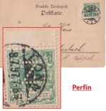 DR - 5 Pfg. K/A Zwischensteg Perfin "ZWw" Firmenkarte Bonn - Allenbach 1897