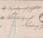 Bayern - Eichstädt 27/8 Zier-K1 7 Kr. Portobrief n. Neuburg a/D (1872)