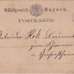 Bayern - Klingenberg 13/3 Zier-K1 5 Pfg. Wappen Ganzsachenkarte 1876/77