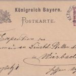 Bayern - Klingenberg 10/12 Zier-K1 5 Pfg. Wappen Ganzsachenkarte 1883