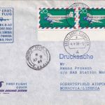 BRD - SAS Erstflug Düsseldorf/Monrovia Luftpostdrucksache 4.4.69