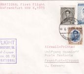 Thailand - Thai Int. Erstflug Bangkok/Frankfurt a/M. Luftpostbrief 6.11.73