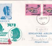Singapore - Singapore Airlines Erstflug Singapore/Frankfurt a/M. 3.10.73