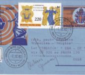 Vatikan - CSA Sonderflug Prag/Brüssel BELGICA Zuleitungspost/Aerogramme 1982