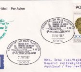 BRD - Air New Zealand Erstflug Frankfurt/Auckland 31.10.87 Luftpostbrief