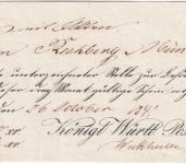 Württemberg/Bayern - Geislingen 1841 Postaufgabeschein f. Paket n. München