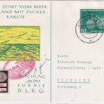 BRD - Zucker Rakete "Vom Meer zum Land" Karte m. Vignette u. OU "Zucker" 1961