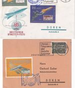 BRD - 25 J. Dt. Raketenflug Zucker karte/Brief/Vignettenblock 1960