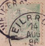 Württemberg - 3 Pfg. Ziffer Bücherzettel/Ortskarte Heilbronn 14. AUG 86