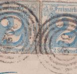 Thurn&Taxis - 2x2 Sgr. dst. Brief i.d. SCHWEIZ Ring 302 Lübeck - St. Gallen 1866