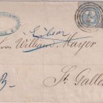 Thurn&Taxis - 2x2 Sgr. dst. Brief i.d. SCHWEIZ Ring 302 Lübeck - St. Gallen 1866