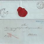 Mecklenburg-Schwerin - Schoenberg 19/4 blauer L2 Luxus-Francobrief 1853