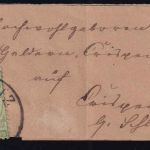 NDP - 1/3 Gr. gez. Drucksachenstreifband Greiz - Crispendorf b. Schleiz 1871