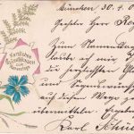 Bayern - 2 Pfg. Wappen Ortskarte (Glückwunsch Namenstag) München 31 - 1903