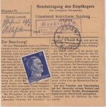 DR - 3x25 Pfg. AH Paketkarte Münsingen Übungsplatz - Gerbisbach 3.2.44