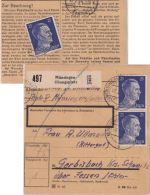 DR - 3x25 Pfg. AH Paketkarte Münsingen Übungsplatz - Gerbisbach 3.2.44
