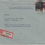 DR - 30+12 Pfg. AH Einschreibebrief Vilsbiburg 14.4.45 Überroller/Schwärzung