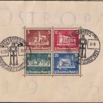 DR - OSTROPA 1935 Block Schmuckbrief-Vds./SST + Sonder-R-Zettel Königsberg