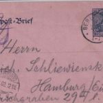 DR - 30 Pfg. Germania Ganzsache Rohrpostbrief 1903 n. Hamburg Nebenstempel !!