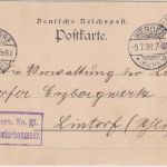 DR - Werden 1898 Dienstpostkarte Frei lt. Avers No.21 Kgl. Pr. Bergrevierbeamter