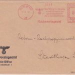 DR - Berlin NW40 1938 3 Pfg. AFS "Reichsverlagsamt" Drucksachenbrief (Vordruck!)
