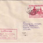 Chile - 30 C. Feuerwehr Oldtimer Lufthansa Erstflugbrief Santiago - Bogota 1967