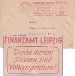 DDR - Leipzig 1951 16 Pfg. AFS "Steuern sind Volkseigentum" Ortsbrief-Vds.