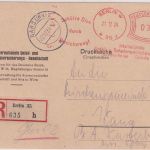 DR - Berlin 1934 33 Pfg. Francotyp Comusina AFS (Versicherung) R-Drucksache !