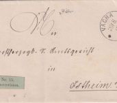 DR - Vacha 1893 Frei lt. Avers Nr. 15 (Großherzogl. Steuerrevision) Dienstbrief