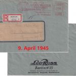 DR - Berlin W35 9.4.45 38 Pfg. AFS "Leo Ross Baumaschinen" Ortseinschreibebrief