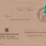 DDR - Groitzsch 1956 "Die Satdt der Schiuhe" Handwerbestempel Dienstdrucksache