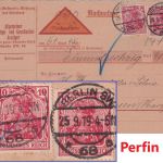 DR - 2x10 Pfg. Germania Perfin "AFZ" Nachnahmekarte Berlin SW68 - Kreiensen 1919