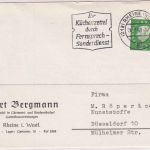 DR - Rheine 1960 Masch.werbestpl. "Ihr Küchenzettel..." Karte n. Düsseldorf