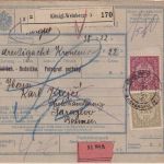 Österreich - 90+40 H. Kaiserkrone Nachnahme-Paketkarte Königl. Weinberge 1918