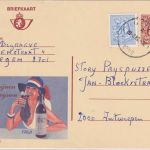 Belgien - 6 Fr. Werbeganzsache + Zusatz (franz. Wein) Izegem - Antwerpen 1980