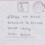 BRD - "Worms Hagendenkmal Nibelungenstadt" Masch.werbestpl. Brief 2002