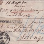 DR - Bernkastel 1872 K2 Paketbegleitbrief (Weinproben) n. Solingen