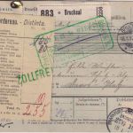 DR - Bruchsal 1912 unfreie (!) Paketkarte i.d. SCHWEIZ (Davos Platz) - selten !