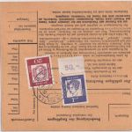 BRD - 1 DM Bed. Deutsche u.a. OBERRAND Wertpaketkarte Klein Bülten ü. Peine 1962