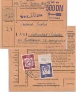 BRD - 1 DM Bed. Deutsche u.a. OBERRAND Wertpaketkarte Klein Bülten ü. Peine 1962