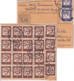 BRD - 20x7 Pfg. Bed. Deutsche u.a. Paketkarte Laer - Dessau 1963