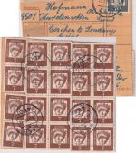 BRD - 20x7 Pfg. Bed. Deutsche u.a. Paketkarte Laer - Rudolstadt 1963