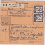 BRD - 30 Pfg. + 1 DM Bed. Deutsche Einheiten ! Paketkarte Bad Rothenfelde 1963