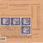 BRD - 30 Pfg. + 1 DM Bed. Deutsche Einheiten ! Paketkarte Bad Rothenfelde 1963